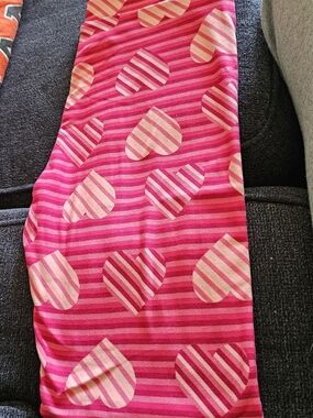 Pink Heart Stripe Scarf